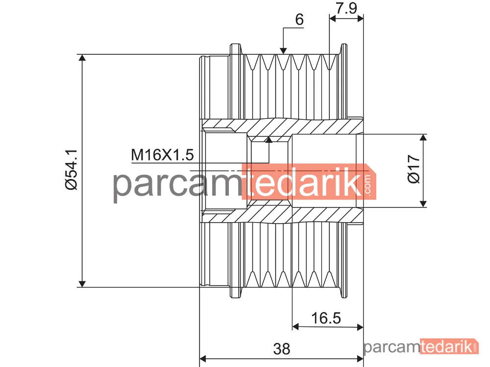 VALEO 588006 | Alternatör Kasnağı — Fiat Panda, Fiat Fiorino, Fiat Grande Punto